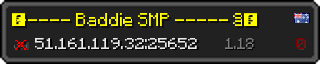 Userbar 320x64 in minecraft style for 51.161.119.32:25652