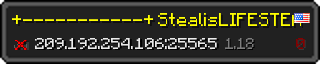 Userbar 320x64 in minecraft style for 209.192.254.106:25565