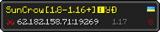 Userbar 320x64 in Minecraft-Stil für den Server 62.182.158.71:19269