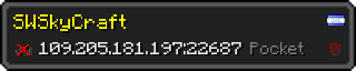 Userbar 320x64 in minecraft style for 109.205.181.197:22687