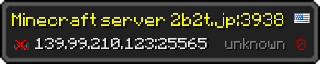 Userbar 320x64 in Minecraft-Stil für den Server 139.99.210.123:25565