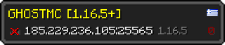 Userbar 320x64 in minecraft style for 185.229.236.105:25565