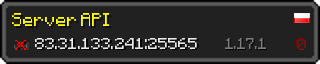 Userbar 320x64 in Minecraft-Stil für den Server 83.31.133.241:25565