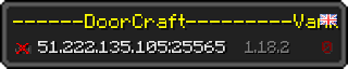 Userbar 320x64 in minecraft style for 51.222.135.105:25565