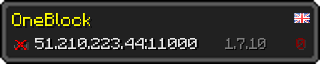 Userbar 320x64 in Minecraft-Stil für den Server 51.210.223.44:11000