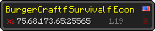 Userbar 320x64 in Minecraft-Stil für den Server 75.68.173.65:25565