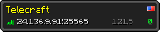 Userbar 320x64 in Minecraft-Stil für den Server 24.136.9.91:25565