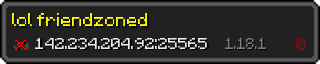 Userbar 320x64 in Minecraft-Stil für den Server 142.234.204.92:25565