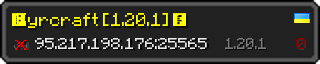 Userbar 320x64 in Minecraft-Stil für den Server 95.217.198.176:25565