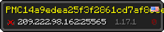 Userbar 320x64 in minecraft style for 209.222.98.162:25565