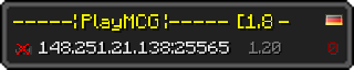 Userbar 320x64 in Minecraft-Stil für den Server 148.251.21.138:25565