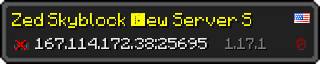 Userbar 320x64 in minecraft style for 167.114.172.38:25695