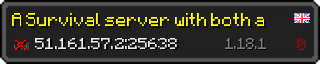 Userbar 320x64 in minecraft style for 51.161.57.2:25638