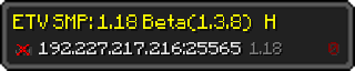 Userbar 320x64 in Minecraft-Stil für den Server 192.227.217.216:25565