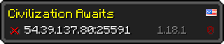 Userbar 320x64 in minecraft style for 54.39.137.80:25591