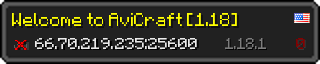 Userbar 320x64 in minecraft style for 66.70.219.235:25600