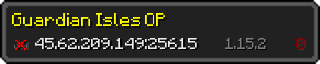 Userbar 320x64 in Minecraft-Stil für den Server 45.62.209.149:25615