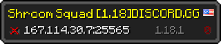 Userbar 320x64 in minecraft style for 167.114.30.7:25565