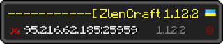 Userbar 320x64 in minecraft style for 95.216.62.185:25959