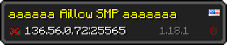 Userbar 320x64 in minecraft style for 136.56.0.72:25565