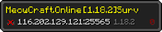 Userbar 320x64 in Minecraft-Stil für den Server 116.202.129.121:25565