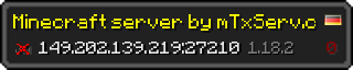 Userbar 320x64 in Minecraft-Stil für den Server 149.202.139.219:27210