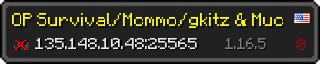 Userbar 320x64 in Minecraft-Stil für den Server 135.148.10.48:25565