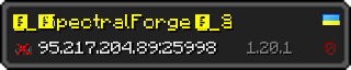 Userbar 320x64 in Minecraft-Stil für den Server 95.217.204.89:25998