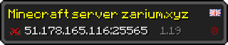 Userbar 320x64 in minecraft style for 51.178.165.116:25565