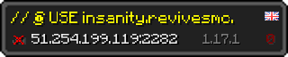 Userbar 320x64 in Minecraft-Stil für den Server 51.254.199.119:2282