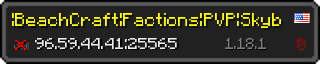 Userbar 320x64 in minecraft style for 96.59.44.41:25565