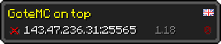 Userbar 320x64 in Minecraft-Stil für den Server 143.47.236.31:25565