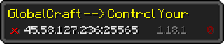 Userbar 320x64 in minecraft style for 45.58.127.236:25565