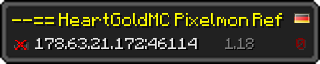 Userbar 320x64 in Minecraft-Stil für den Server 178.63.21.172:46114