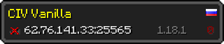 Userbar 320x64 in Minecraft-Stil für den Server 62.76.141.33:25565