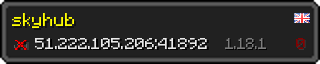 Userbar 320x64 in minecraft style for 51.222.105.206:41892