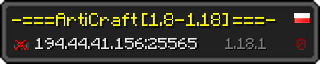 Юзербар 320x64 у стилі майнкрафт для сервера 194.44.41.156:25565