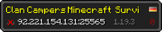 Userbar 320x64 in Minecraft-Stil für den Server 92.221.154.131:25565
