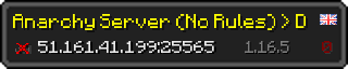 Userbar 320x64 in Minecraft-Stil für den Server 51.161.41.199:25565