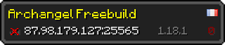 Userbar 320x64 in minecraft style for 87.98.179.127:25565