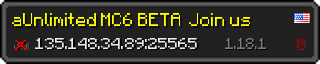 Userbar 320x64 in Minecraft-Stil für den Server 135.148.34.89:25565