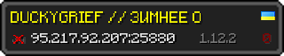 Userbar 320x64 in Minecraft-Stil für den Server 95.217.92.207:25880