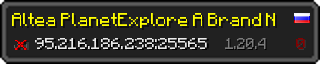 Userbar 320x64 in minecraft style for 95.216.186.238:25565