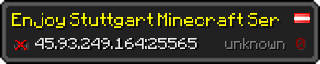 Userbar 320x64 in minecraft style for 45.93.249.164:25565