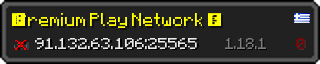 Userbar 320x64 in minecraft style for 91.132.63.106:25565