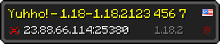 Userbar 320x64 in minecraft style for 23.88.66.114:25380