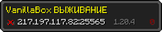 Userbar 320x64 in minecraft style for 217.197.117.82:25565