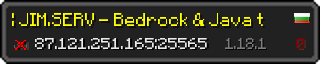 Userbar 320x64 in minecraft style for 87.121.251.165:25565