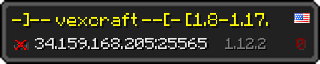 Userbar 320x64 in minecraft style for 34.159.168.205:25565