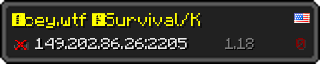 Userbar 320x64 in Minecraft-Stil für den Server 149.202.86.26:2205